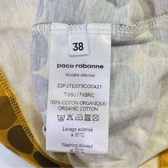 Paco Rabanne Cropped T-Shirt Yellow Dot Medium Ring Detail - Picture 7 of 9